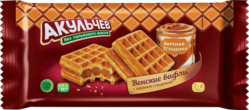 акулевич вафли с вареной сгущенкой 100г