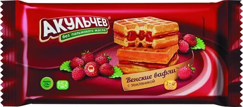 акулевич вафли с земляникой 100г