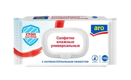 aro Салфетки влажные антибактериальные, 100шт