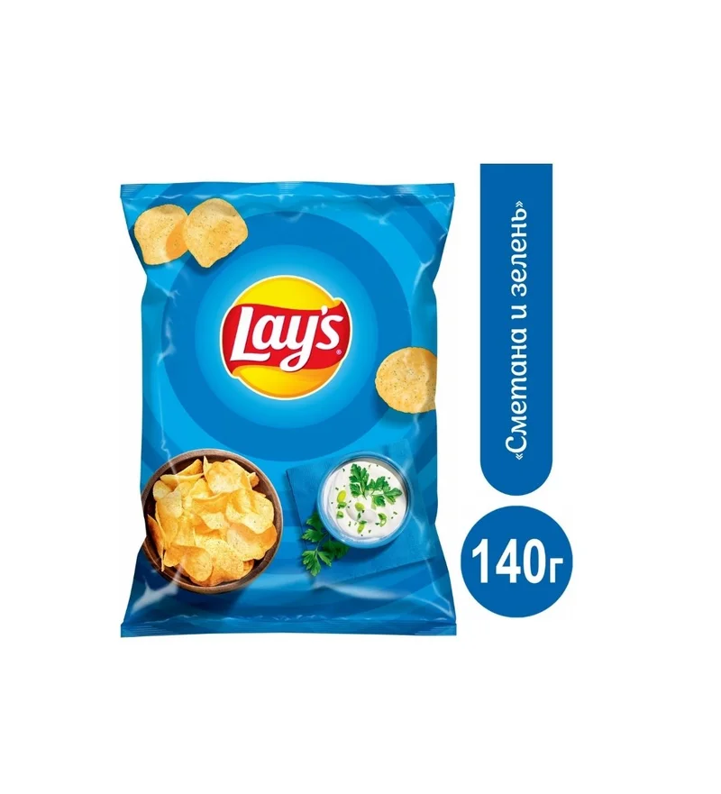 Чипсы картофельные Lay's сметана и зелень 140 г