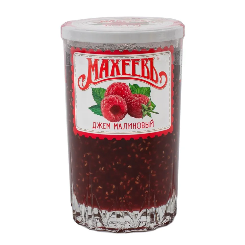 Джем Малиновый Махеевъ в стеклянном стакане, 400г