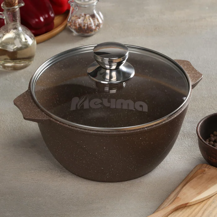 Кастрюля 1л АП Гранит brown