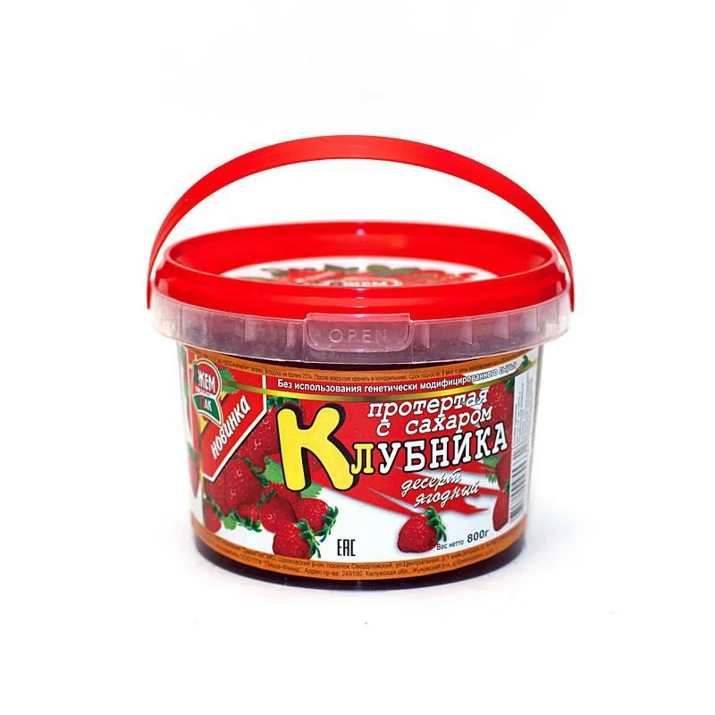 Клубника протертая с сахаром 800г