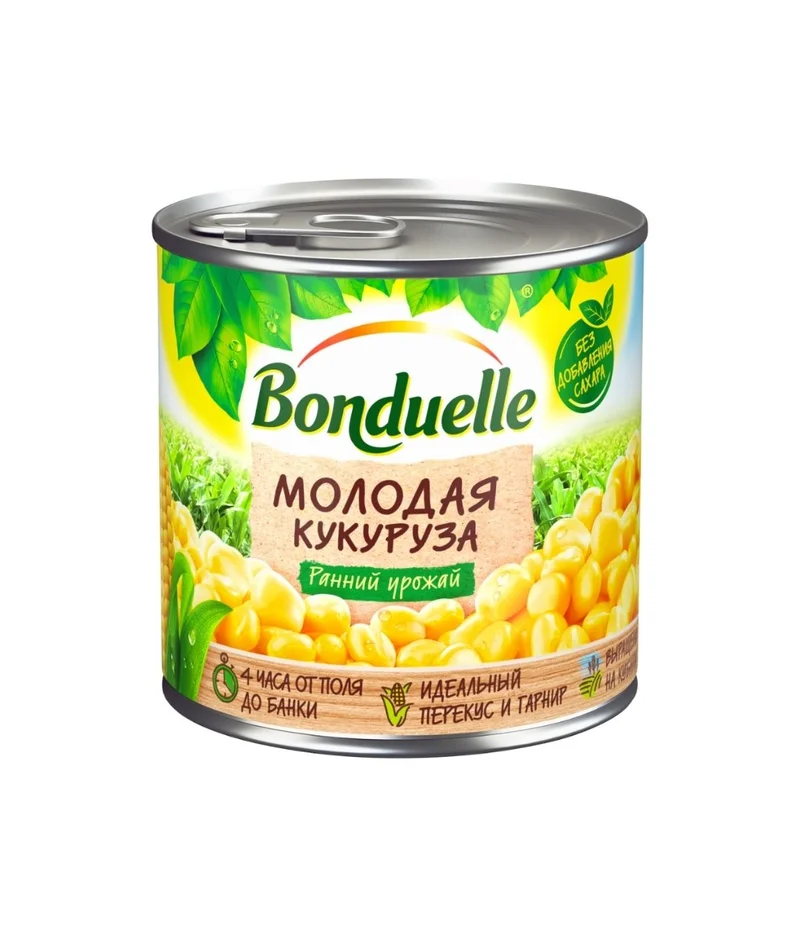 Кукуруза молодая Bonduelle, 340 г, 425 мл