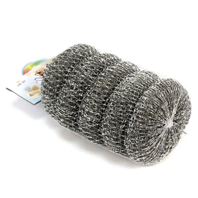 Мочалка для посуды, металлическая д10см, h3см, набор 5 штук