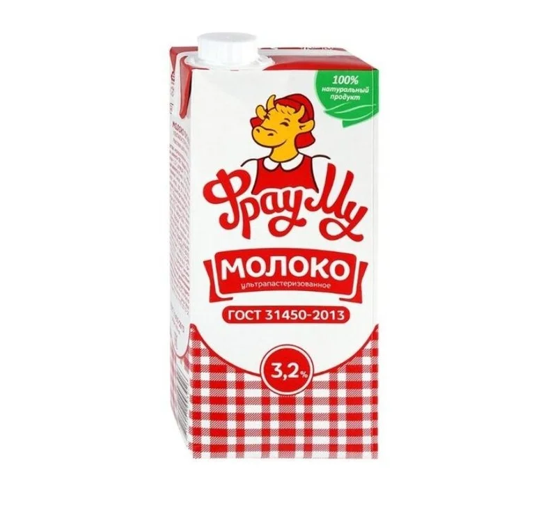 Молоко Фрау Му ультрапастеризованное 3.2%, 0.95 л