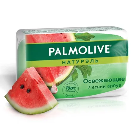Мыло туалетное твердое Palmolive Натурэль Освежающее с летним арбузом, 90г