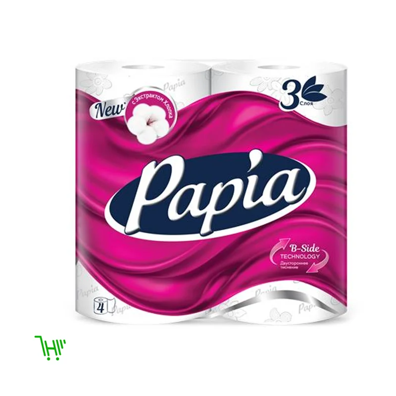 Papia Бумага туалетная 3 слоя 4 рулона