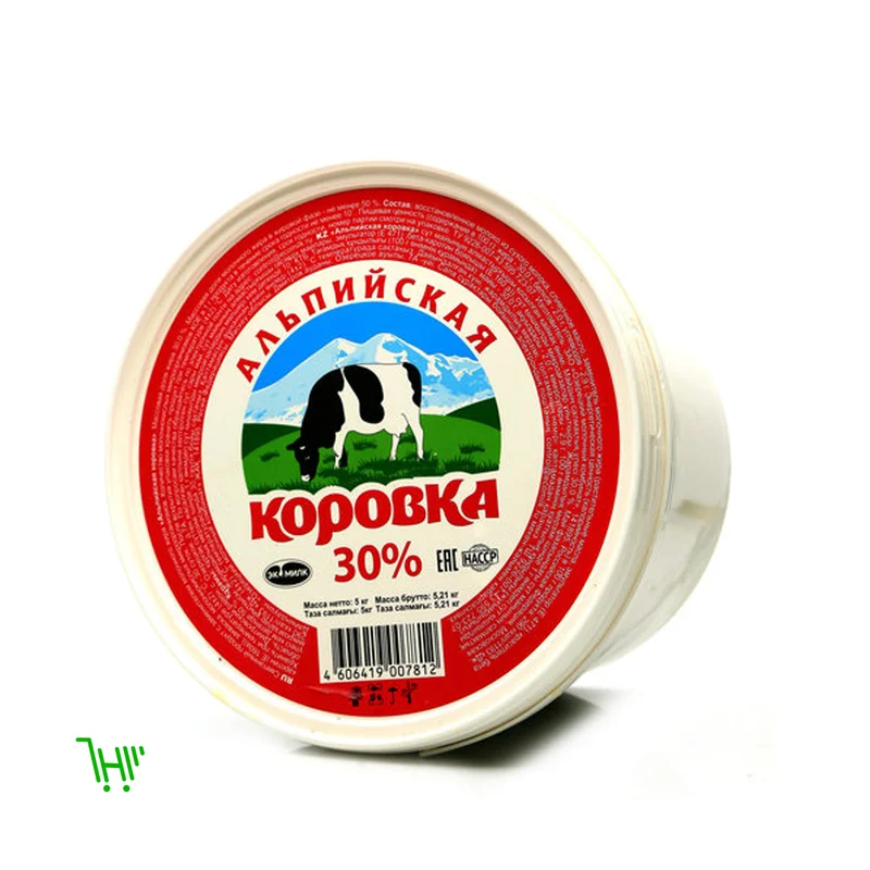 Сметанный продукт с заменителем молочного жира 30% ТМ Альпийская коровка