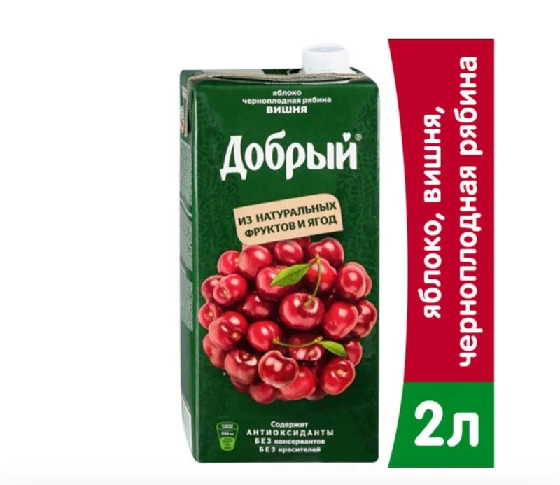 Сок Добрый вишня-яблоко-черноплодная рябина 2л