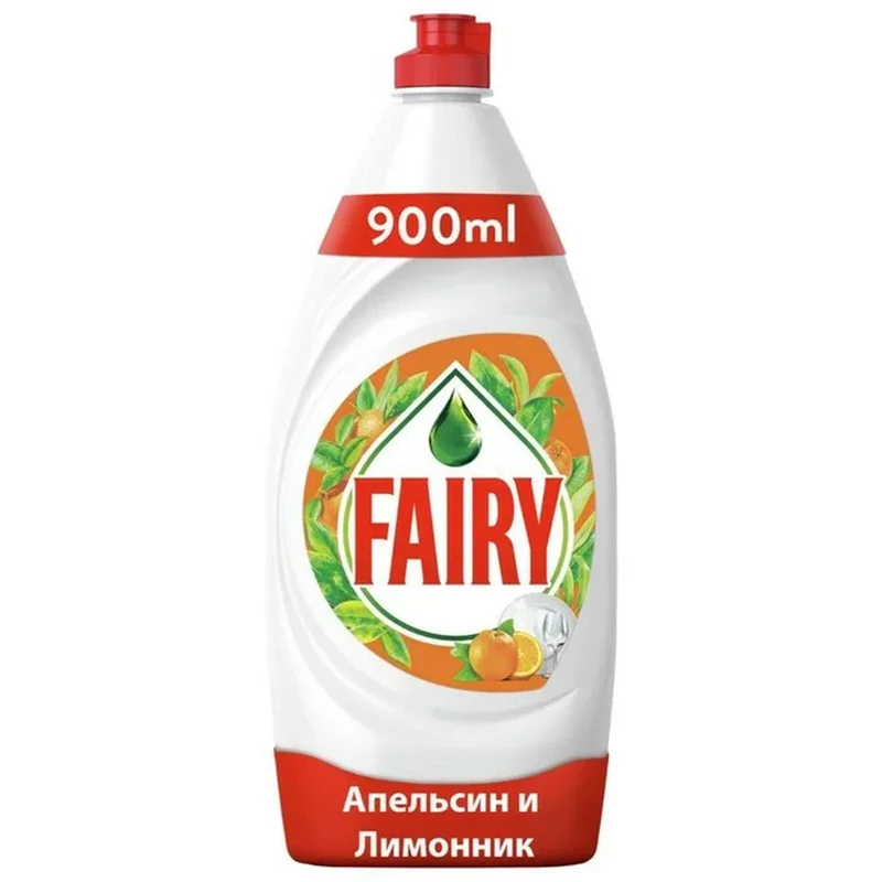 Средство для мытья посуды Fairy "Апельсин и лимонник", 900 мл
