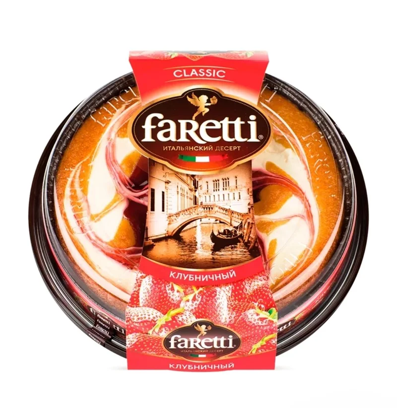 Торт бисквитный FARETTI Клубничный, 400г