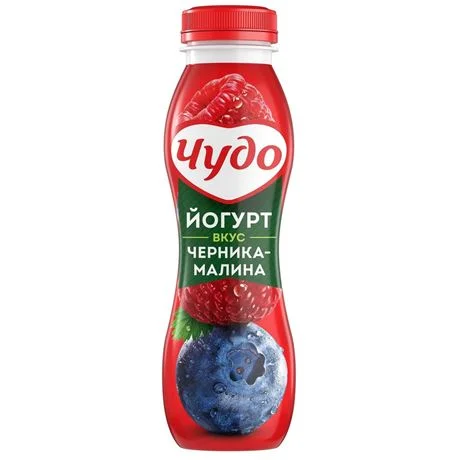 Йогурт питьевой ЧУДО черника/малина 2,4%, 270 г БЗМЖ