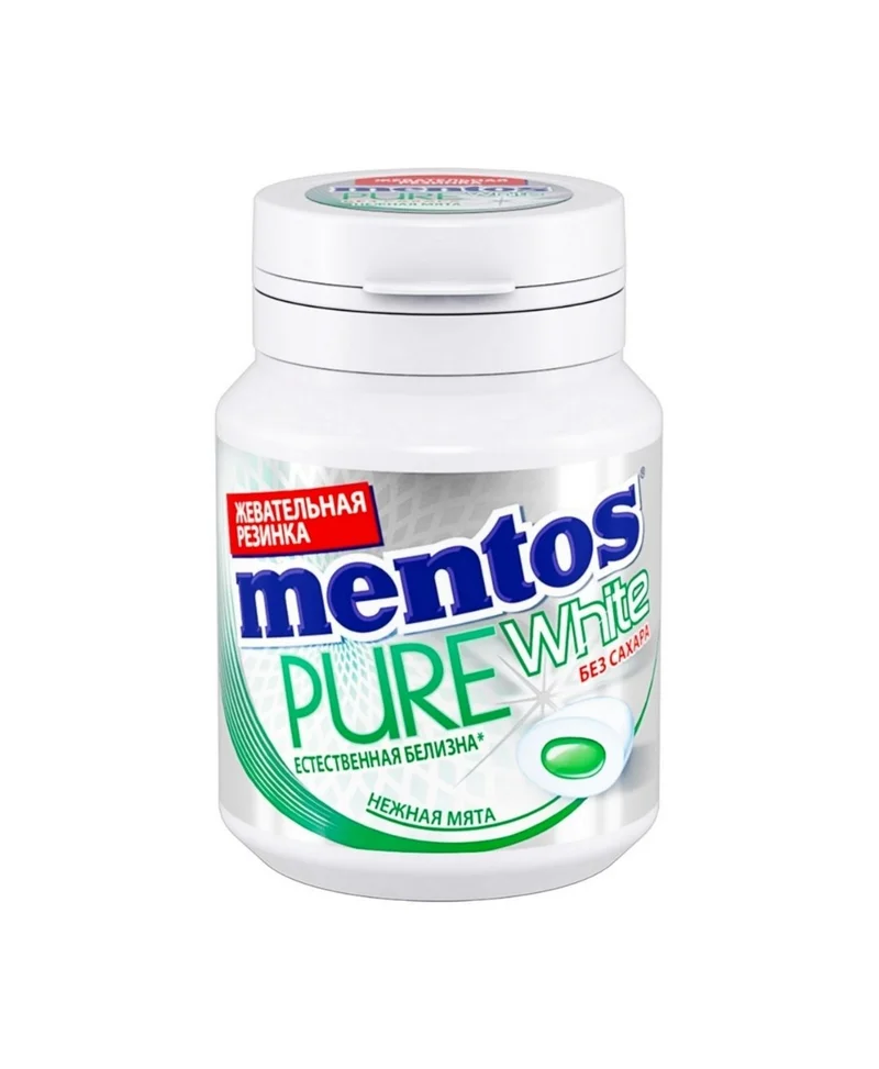 Жевательная резинка Mentos Pure white Нежная Мята 54г
